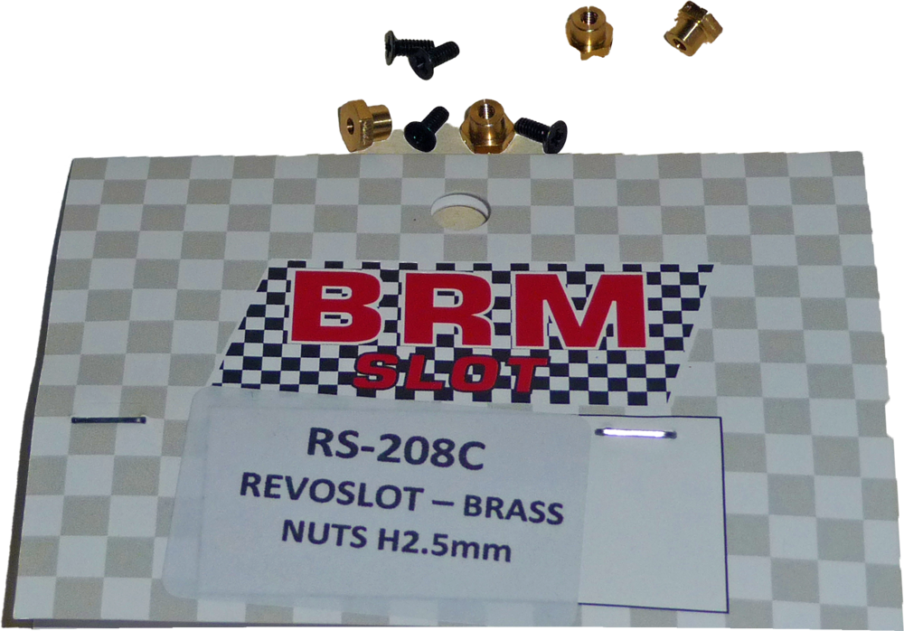 Copy of RS-208C RevoSlot Brass nuts H2.5mm - FlatoutSlotCars